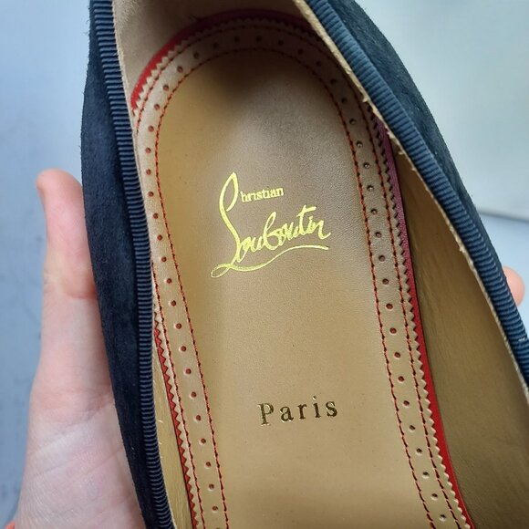 CHRISTIAN LOUBOUTIN Black Suede Dandy Loafer Shoe - Picture 8 of 13